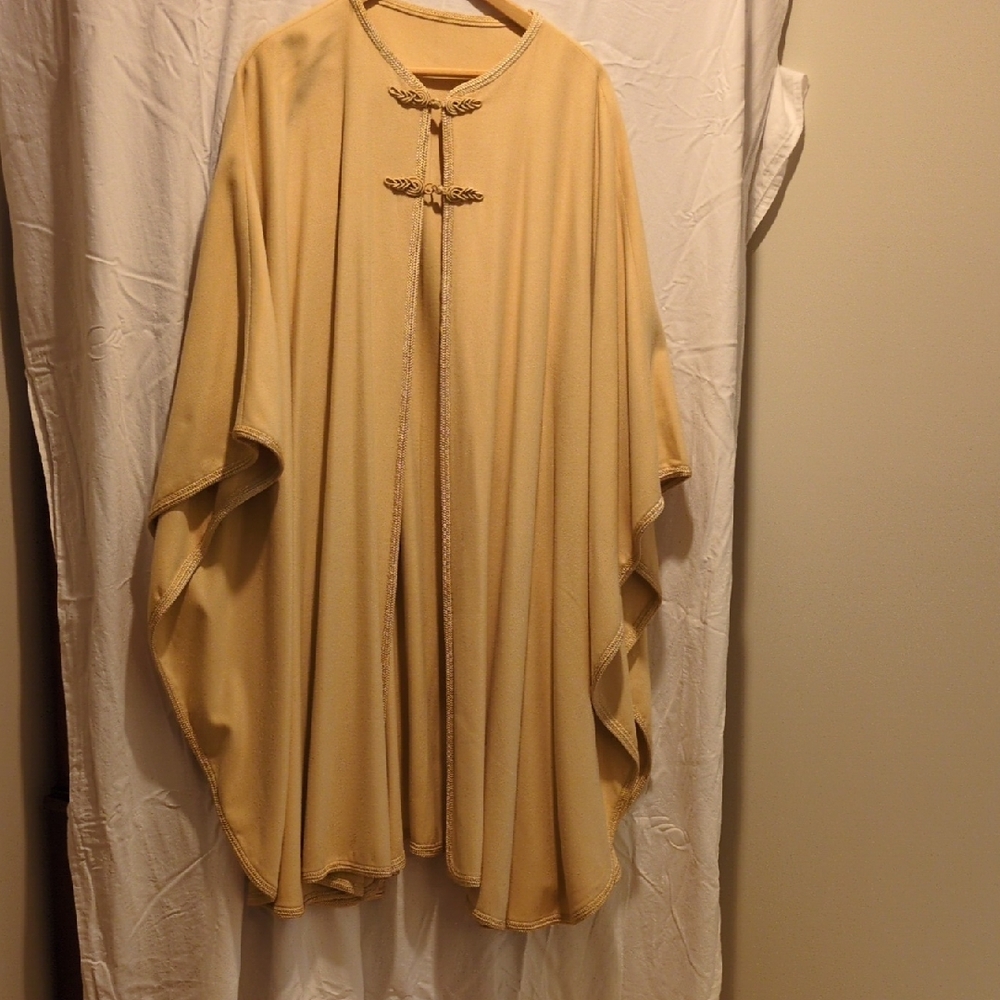 Camel Color Embroidered Moroccan Cape